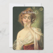 90誕生日、美ビクトリアン女、カスタム 招待状 (正面)