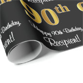 90誕生日：豪華エレガントなフェイク金ゴールドルック# ラッピングペーパー (ロールコーナー)