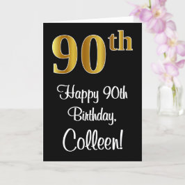 90誕生日~豪華エレガントなフェイク金ゴールド外観# カード