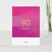 90誕生日- 90イン星 – ピンク – 年齢90 カード (裏面)