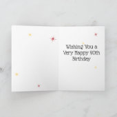 90誕生日- 90イン星 – ピンク – 年齢90 カード (内部)