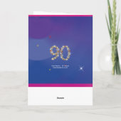 90誕生日- 90イン星 – 青 – 年齢90 カード (裏面)