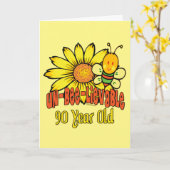90誕生日-90歳で信じられない カード (黄色い花)