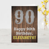 90誕生日: Country インスパイア Western  Look, Name カード (黄色い花)