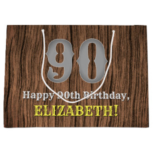 90誕生日: Country インスパイア Western Look, Name ラージペーパーバッグ