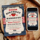 90誕生日BBQサマーバーベキューパーティの招待状 招待状