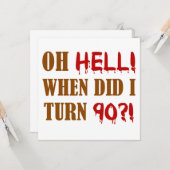 90誕生日Gagギフト カード (正面/裏面インサイチュ)