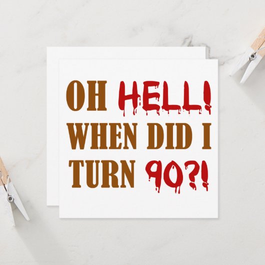 90誕生日Gagギフト カード (正面/裏面インサイチュ)