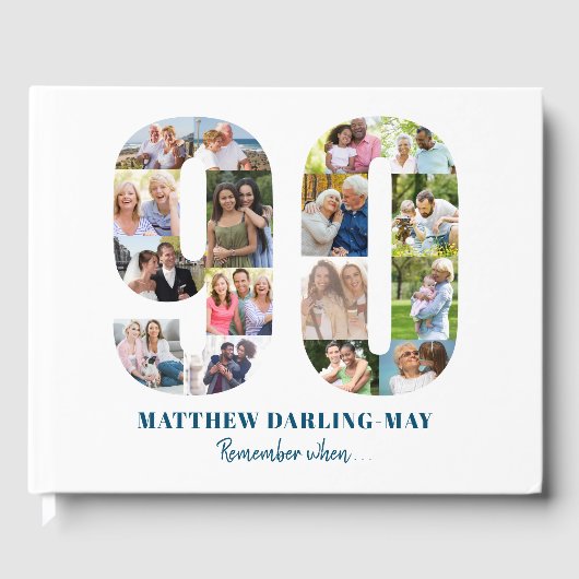 90誕生日Numberフォトコラージュ ゲストブック (正面)