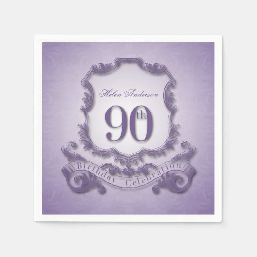 90誕生祝いヴィンテージ枠 スタンダードカクテルナプキン (正面)