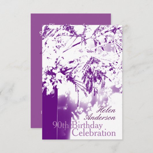 90誕生祝い花束- 招待状 (正面/裏面)