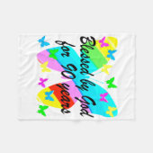 90賛美年間神によって フリースブランケット (正面(横))