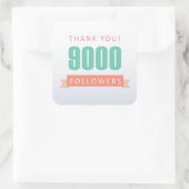 9000フォロワーありがとう – ソーシャルメディア感謝 スクエアシール (バッグ)