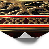 [900]アッシリア翼ライオン – 金ゴールドラマス ポスター (角)