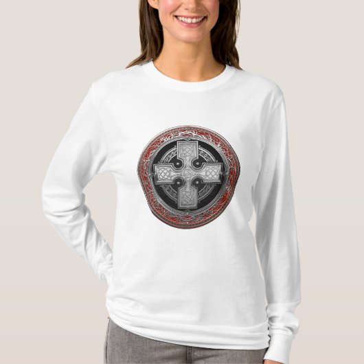 [900]古代ケルト聖銀ノットクロス Tシャツ (正面)