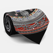 [900]神聖な銀色のエジプトウィングスカラブ&アンクフ ネクタイ (ロール)