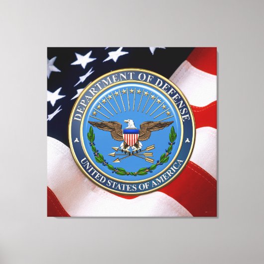 [900]米国国防総省(DOD)エンブレム[3D] キャンバスプリント (正面)