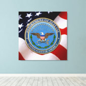 [900]米国国防総省(DOD)エンブレム[3D] キャンバスプリント (インサイチュ (ウッドフロア))