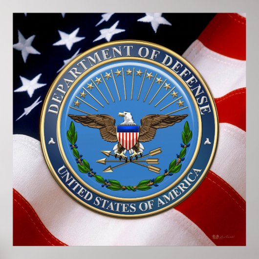 [900]米国国防総省(DOD)エンブレム[3D] ポスター (正面)