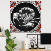 [900]聖なる銀のサソリを黒に ポスター (ホームオフィス)