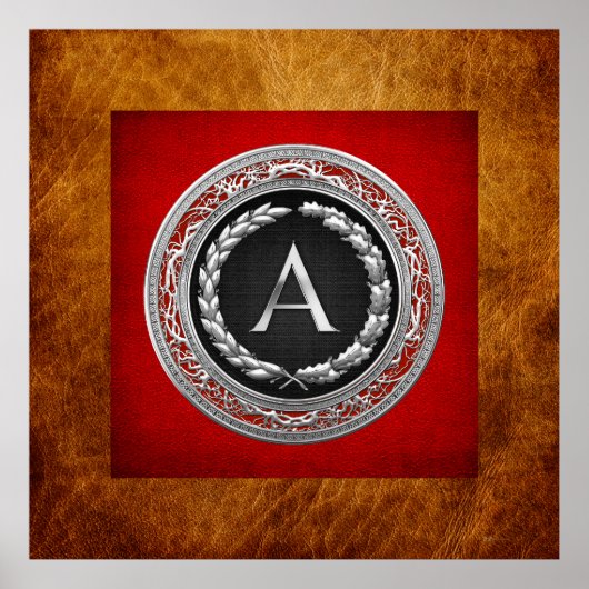 [900] "A"銀ヴィンテージモノグラム ポスター (正面)