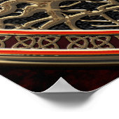 [901]ブラック&金ゴールド聖なる東龍 ポスター (角)