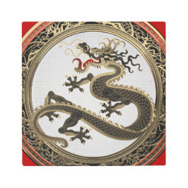 [901]ブラック&金ゴールド聖なる東龍 メタルプリント