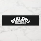 90265 Malibu California Zip Code Pacific Coast Hwy ペットボトルラベル (シングルラベル)
