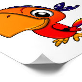 906かわいい生意気な海賊の鸚鵡の漫画 ポスター (角)