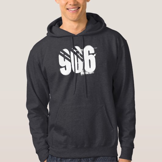 "906"ダークグレーの上部半島のフード付きスウェットシャツ パーカ (正面)