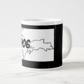 906er Michigan U.P. Jumbo Mug – 黒/白 ジャンボコーヒーマグカップ (正面右)