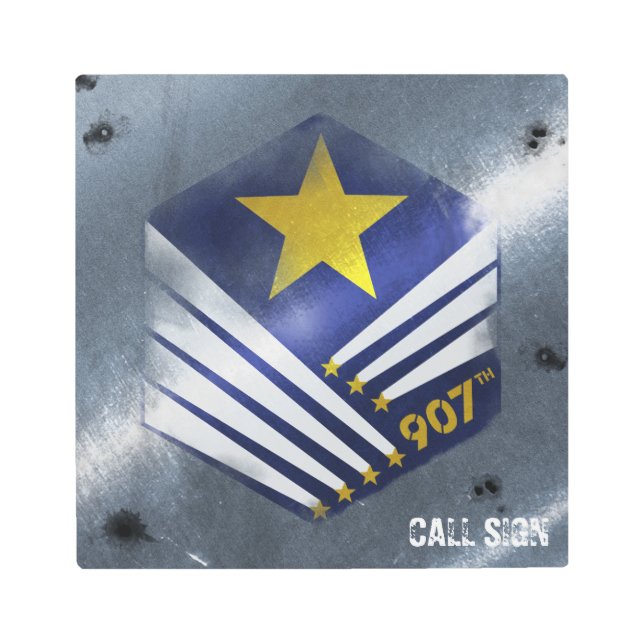 907th頂上の(動揺してな)戦いのテスト・コールの印 メタルプリント (正面)