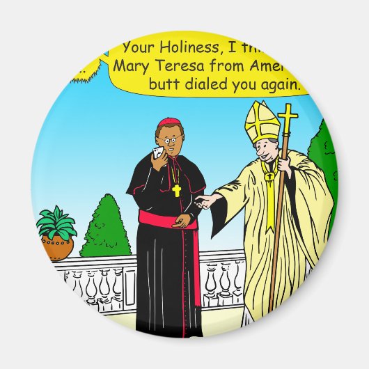 908お尻ダイヤル(呼び出し)ローマ法王漫画 マグネット (正面)