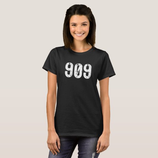 909 Area Code San Bernardino CA Mobile Area Code 9 Tシャツ (正面フル)