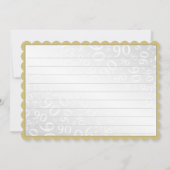 90"は感謝していしています!" 金ゴールドおよび黒い数パターン サンキューカード (裏面)