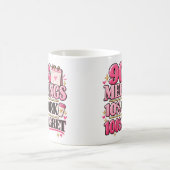 90% 会議 10% 仕事 100% 後悔 ピンク 11 oz マグ (中央)