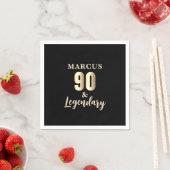 90 & 伝説のゴールド 90歳の誕生日パーティー スタンダードカクテルナプキン (インサイチュ)