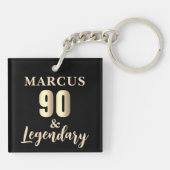 90 & 伝説のゴールド 90歳の誕生日 キーホルダー (裏面)