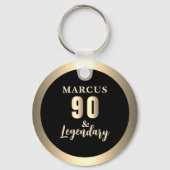 90 & 伝説のゴールド 90歳の誕生日 キーホルダー (正面)