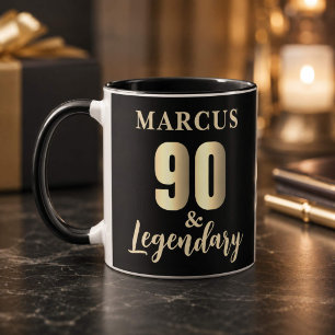 90 & 伝説のゴールド 90歳の誕生日 マグカップ