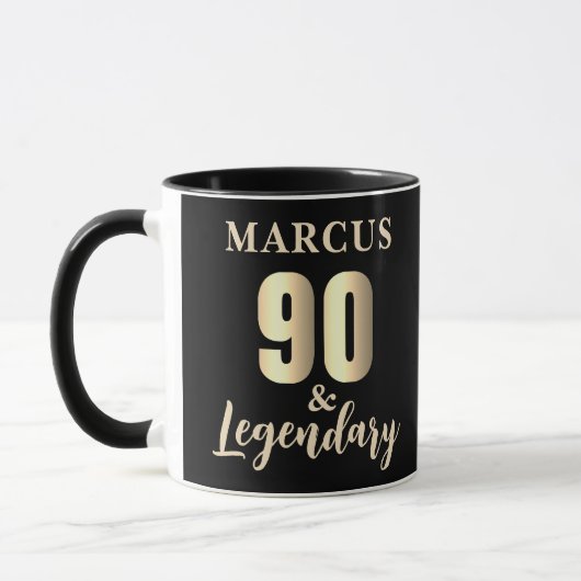 90 & 伝説のゴールド 90歳の誕生日  マグカップ (左)