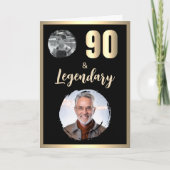 90 & 伝説の2枚写真 90歳の誕生日 ゴールド カード (正面)