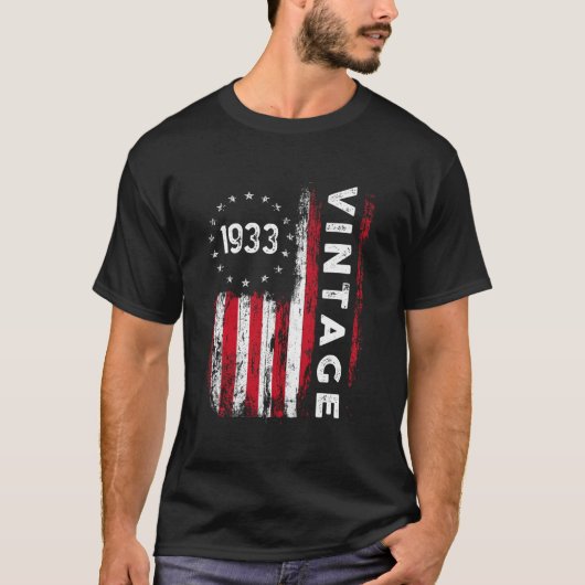 90 1933アメリカ国旗90日 Tシャツ (正面)