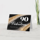 90 and Fabulous Black Gold 90th Birthday カード (正面)
