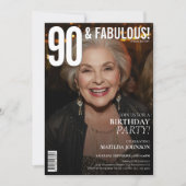 90 and Fabulous Magazine Cover 90誕生日 招待状 (正面)