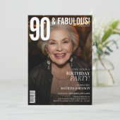 90 and Fabulous Magazine Cover 90誕生日 招待状 (スタンド正面)