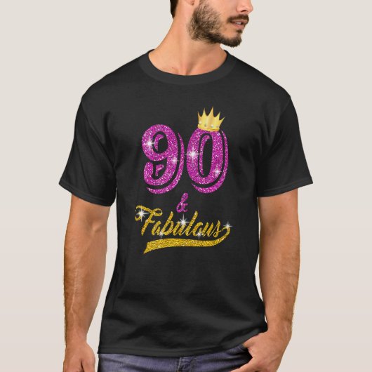 90 & Fabulous 1932 90th誕生日90年 Tシャツ (正面)