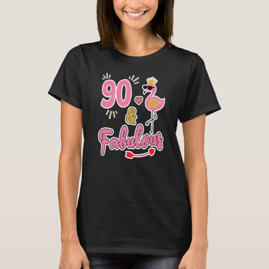 90 & Fabulous 1932 90th誕生日90年 Tシャツ (正面)