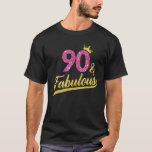 90 & Fabulous 90th Birthday Partyクラウンピンク金ゴールド Tシャツ<br><div class="desc">90と素晴らしい90th誕生日パーティークラウンピンク金ゴールド誕生日。</div>
