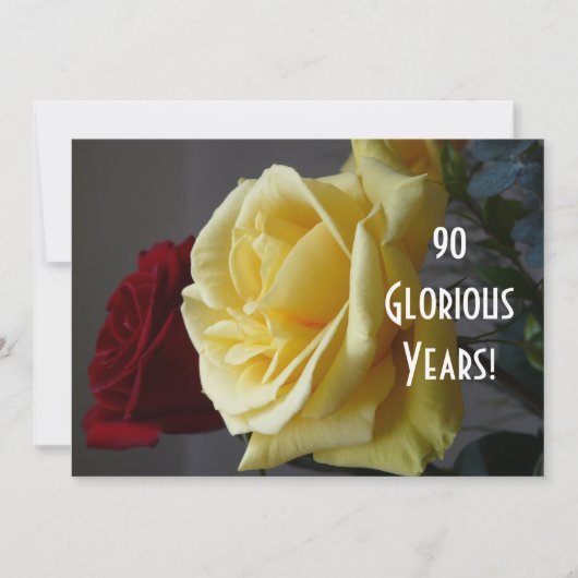 90 GloriasYears! – 誕生パーティー+黄/赤のバラ 招待状 (正面)